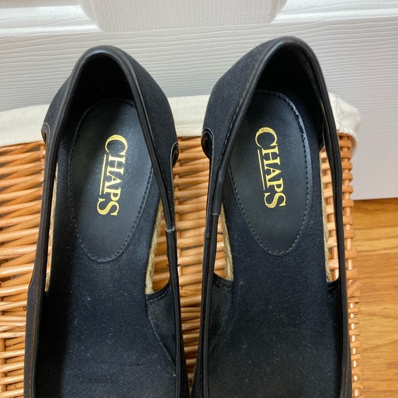 Chaps Espadrille Peep Toe Wedge Shoes - Picture 3 of 6